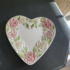 VINTAGE PORTUGESE POTTERY. HEART SHAPED PLATE. DESIGNED FOR RH MACY